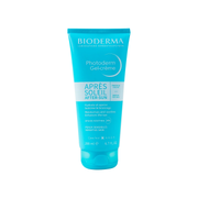 A tube of BIODERMA PHOTODERM GEL-CREAM AFTER SUN 200ML, primarily blue in color with white and green text detailing the product name and usage.