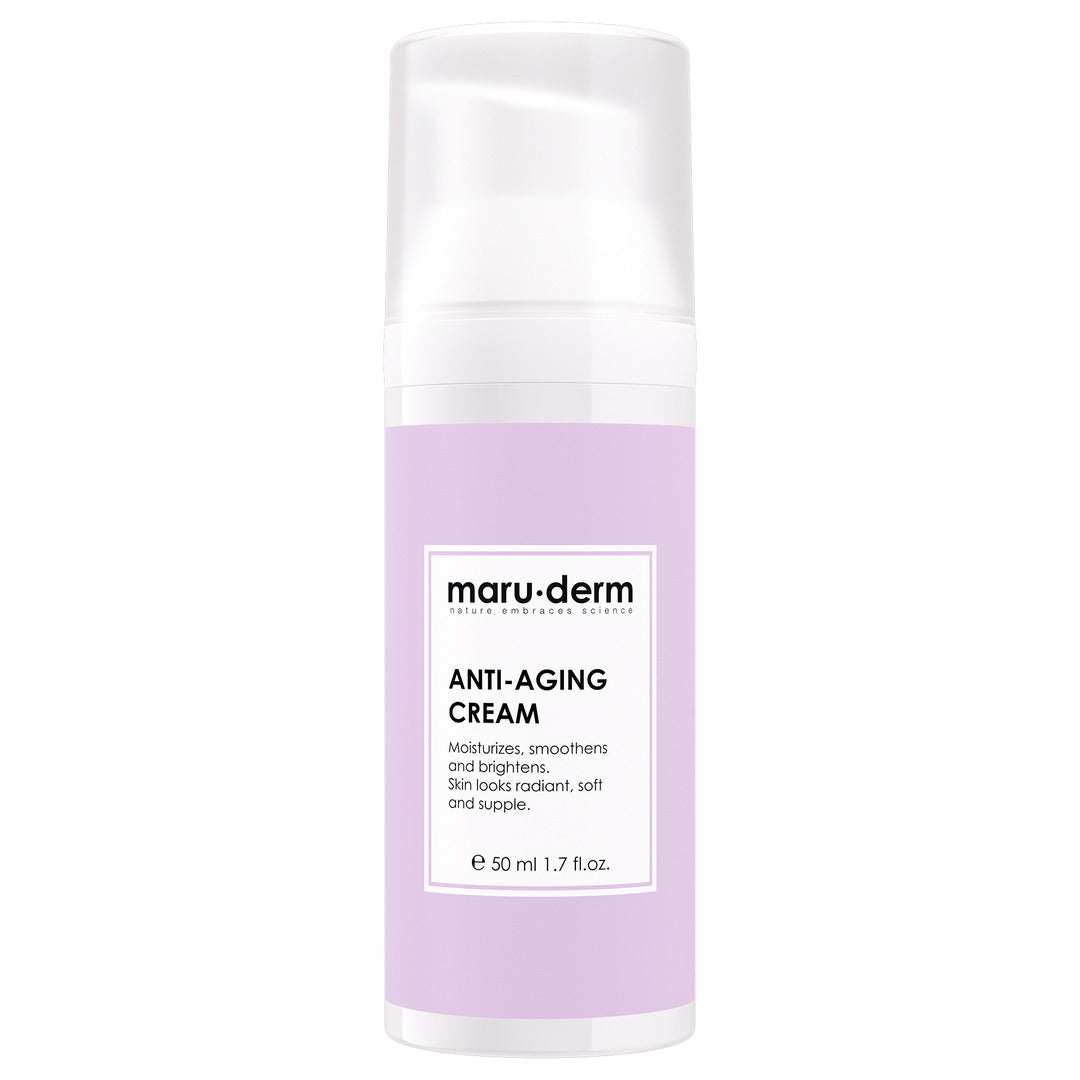 Maru-Derm anti-aging cream bottle on a white background