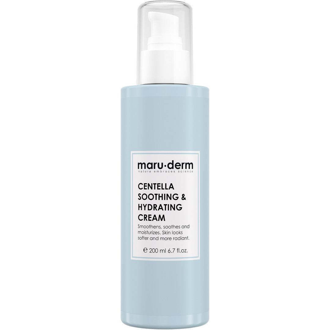 Maru-Derm Centella Soothing & Hydrating Cream bottle on a white background
