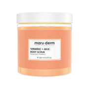 Jar of maru-derm Turmeric + Milk Body Scrub on a white background